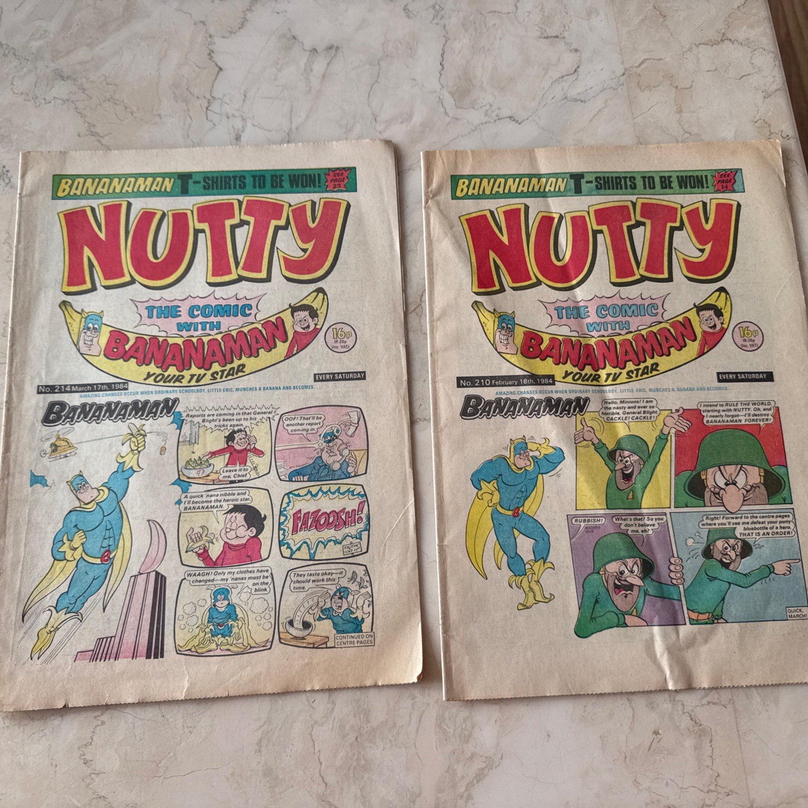 NUTTY COMIC x2 No 210, 214 March 1984 18th Feb & 17th March