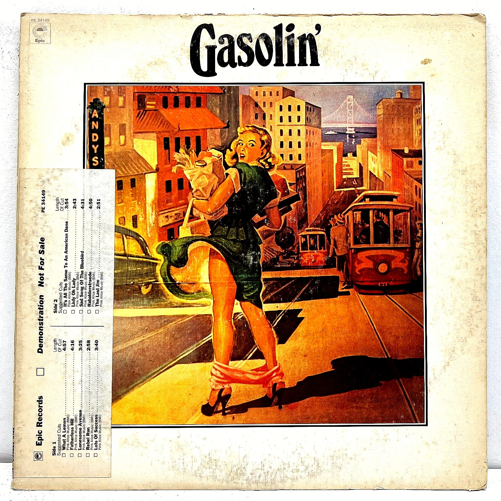 Gasolin' S/T  1976 Vinyl Epic Records 1st Press WLP Promo