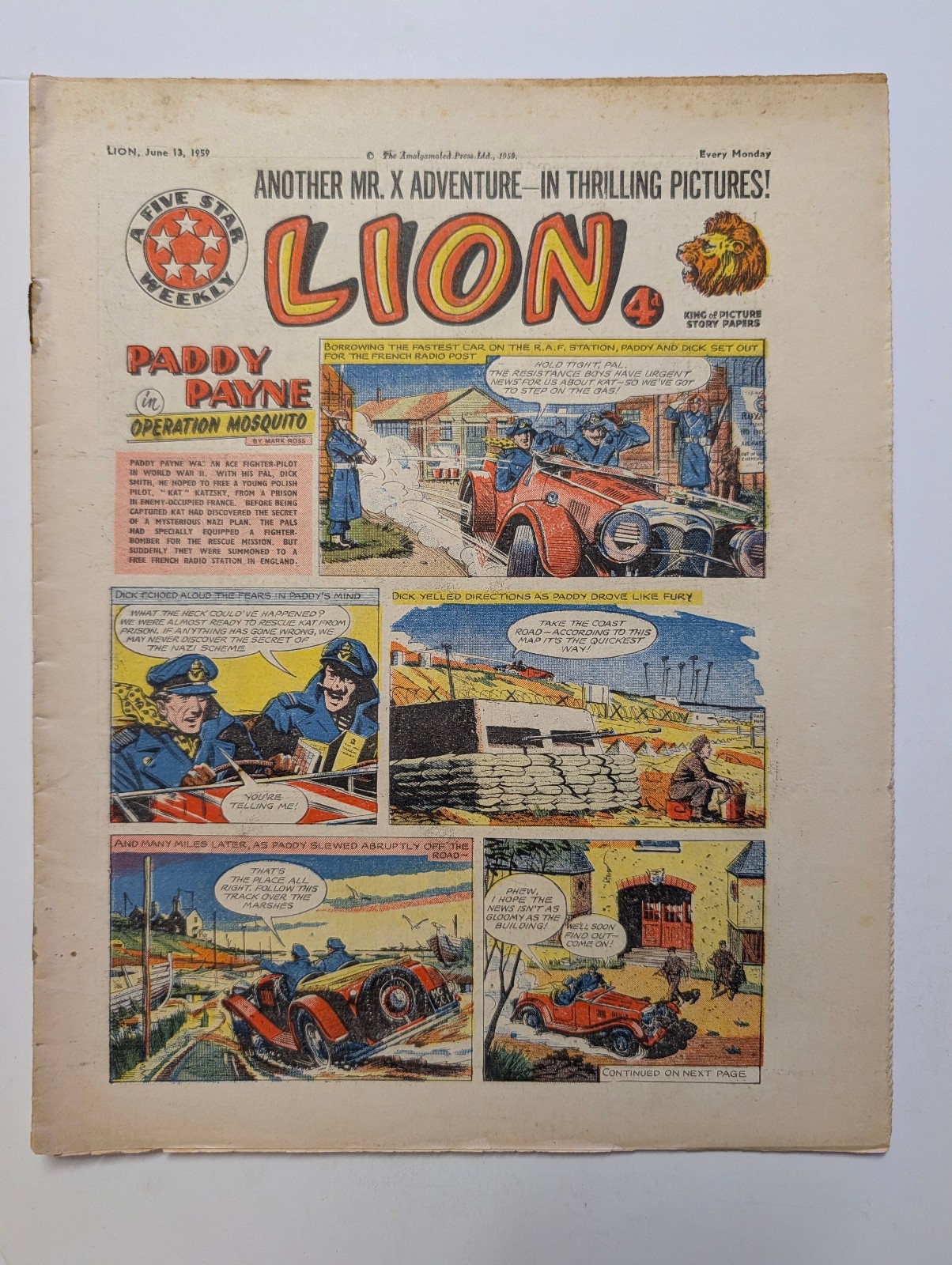 Lion Comic, June 13th 1959, Amalgamated Press/Fleetway Publishing