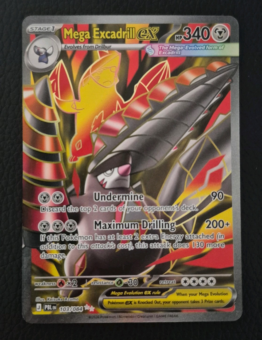 The Pokémon Company Mega Excadrill EX 103/084 PBL Pitch Black Ultra Rare Holo EN