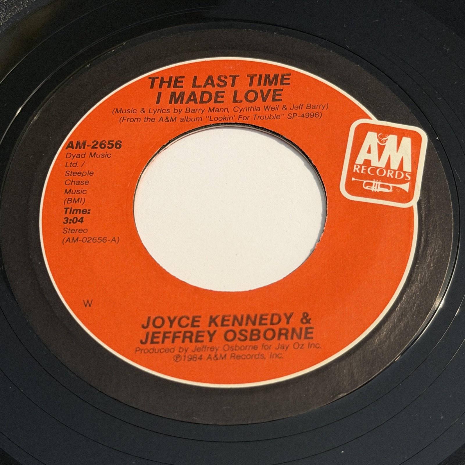 Joyce Kennedy & Jeffrey Osborne: The Last Time I Made Love 45 - A&M