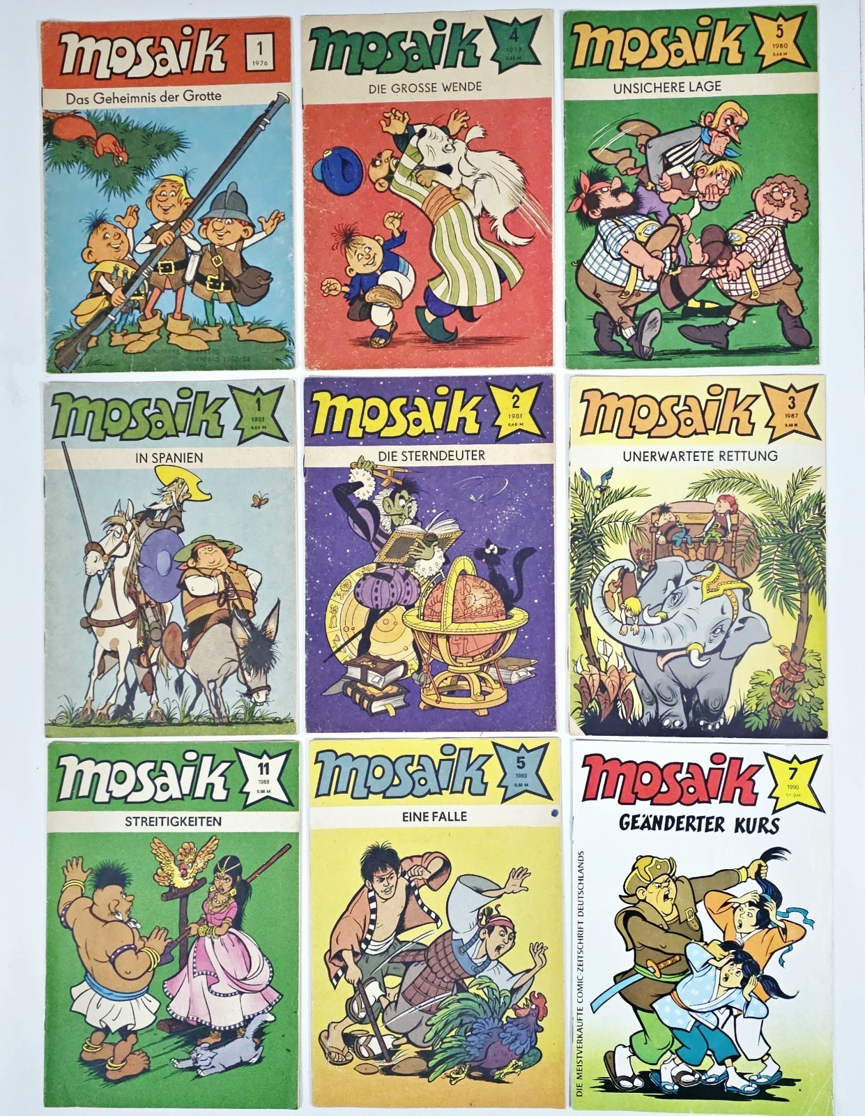 9x DDR Comic MOSAIK ABRAFAXE 1976-1990 FDJ rivista fotografica Nostalgie East