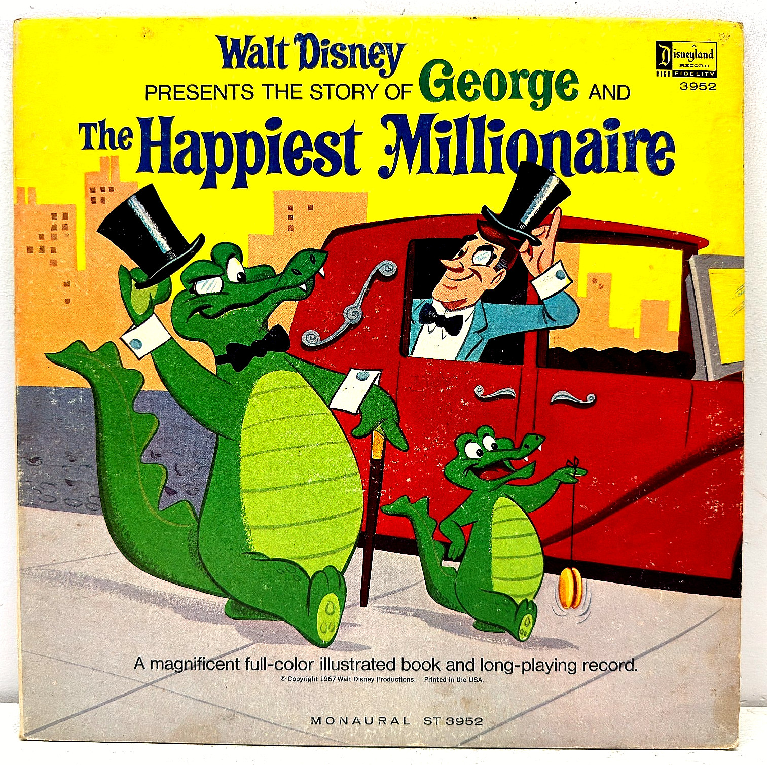 Walt Disney The Happiest Millionaire 1967 Vinyl Disneyland Records ST-3952 Book
