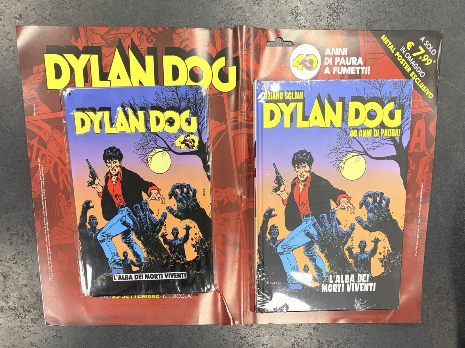 Dylan Dog 40 Anni di Paura + Metal Poster ,  L'Alba dei Morti Viventi
