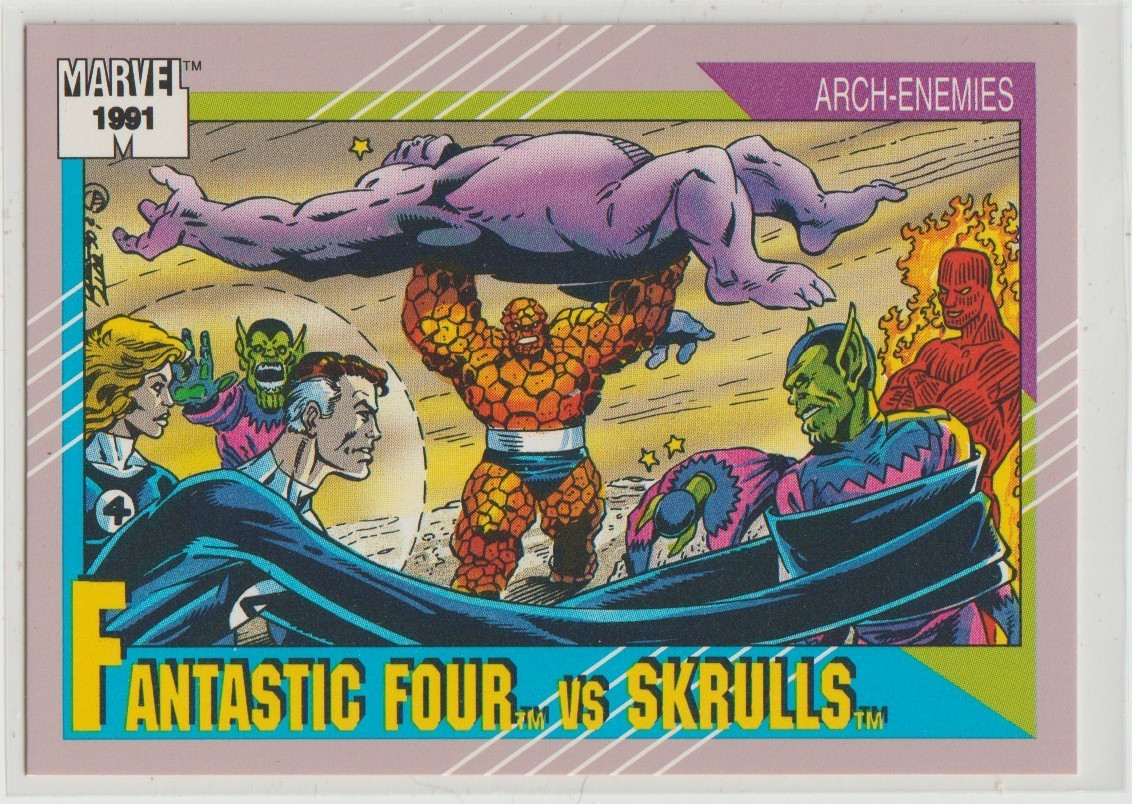 1991 Marvel Comics Impel Trading Card #92 Fantastici Quattro contro Skrull