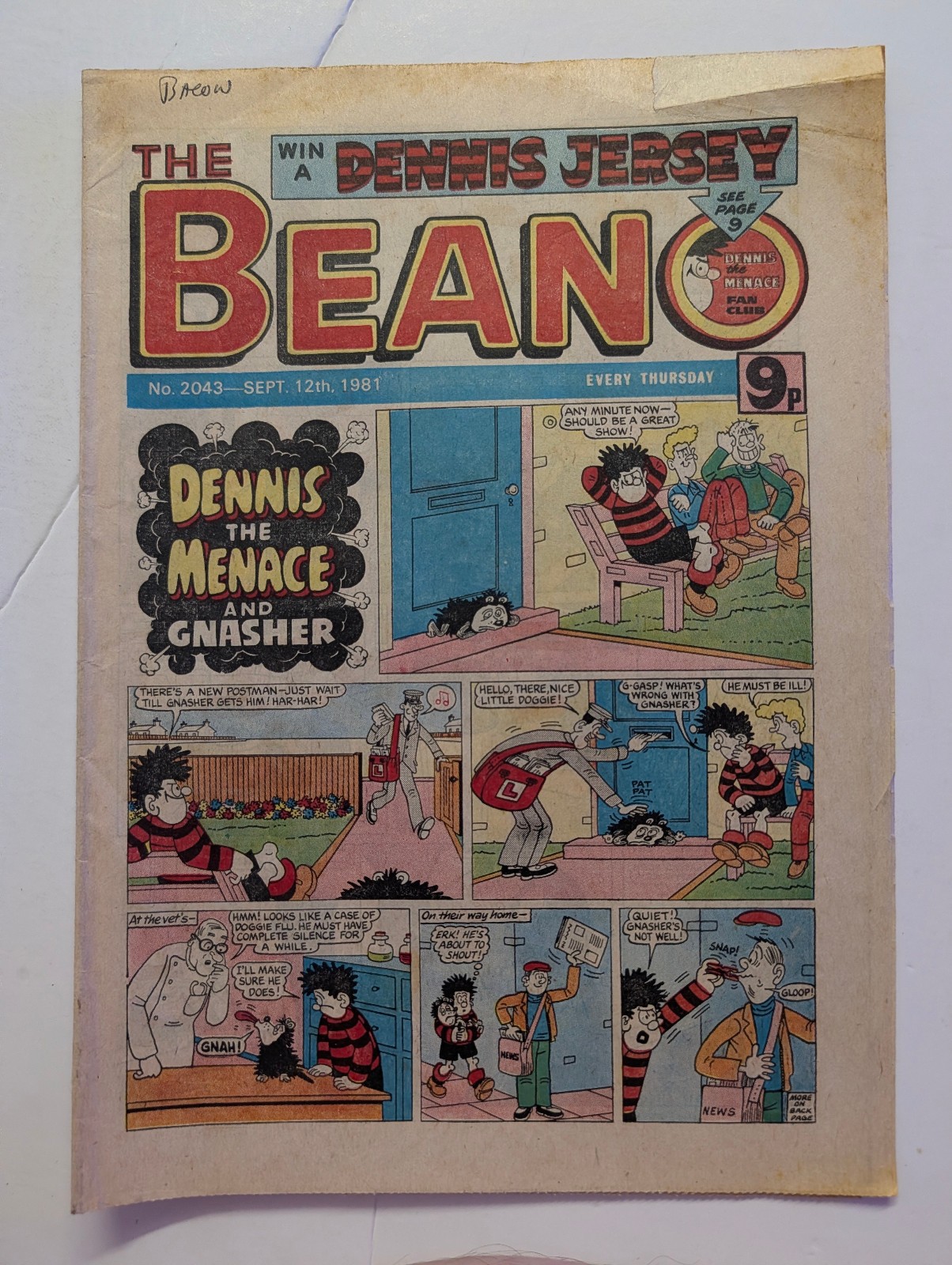 Beano Comic No 2043, September 12th 1981.