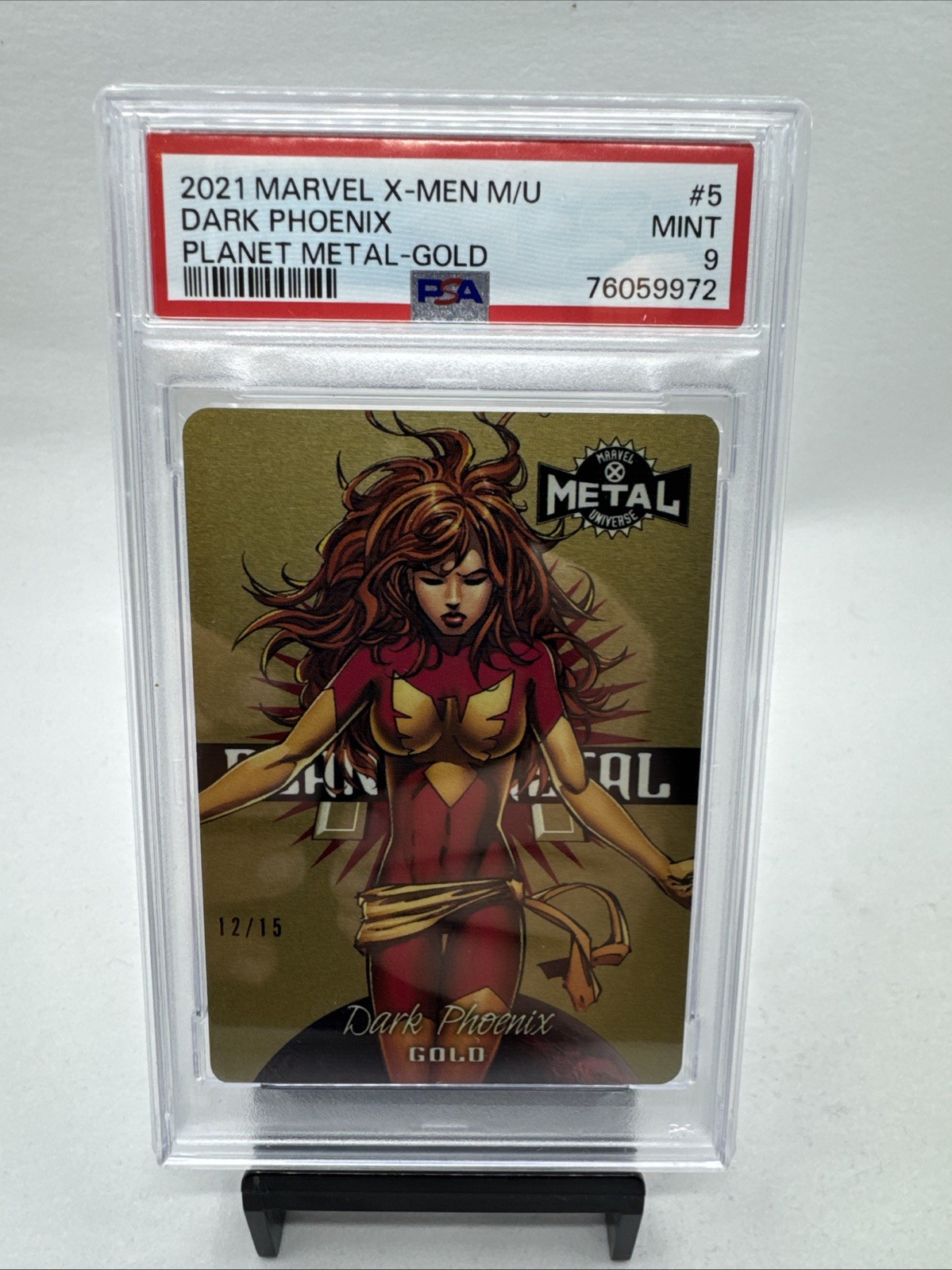 2021 Marvel X-Men Metal Universe Planet Metal Gold PSA 9! Dark Phoenix PM5 12/15