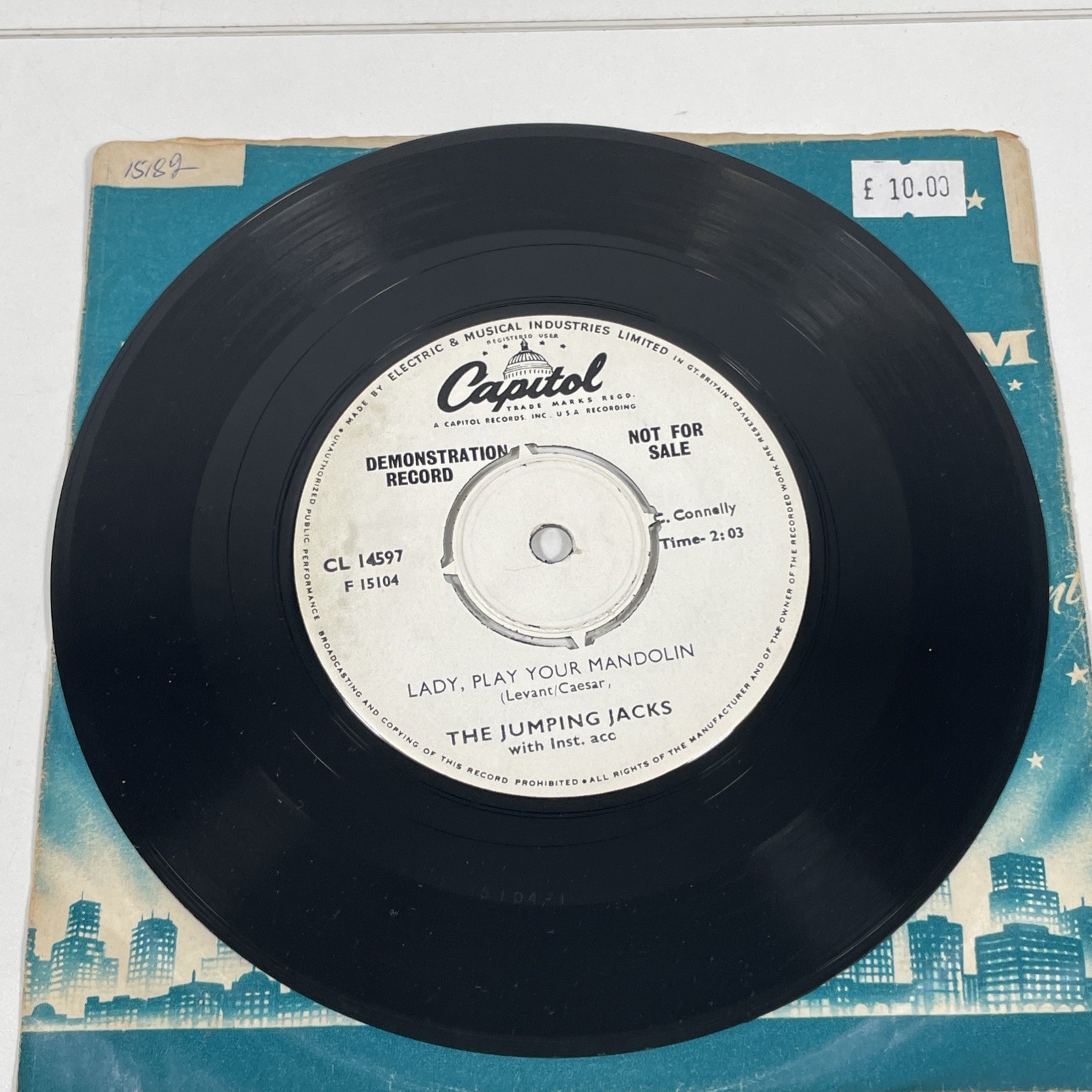 The Jumping Jacks Lady Play Your Mandolin 7” Demo Single Vinyl Record 45 Capitol