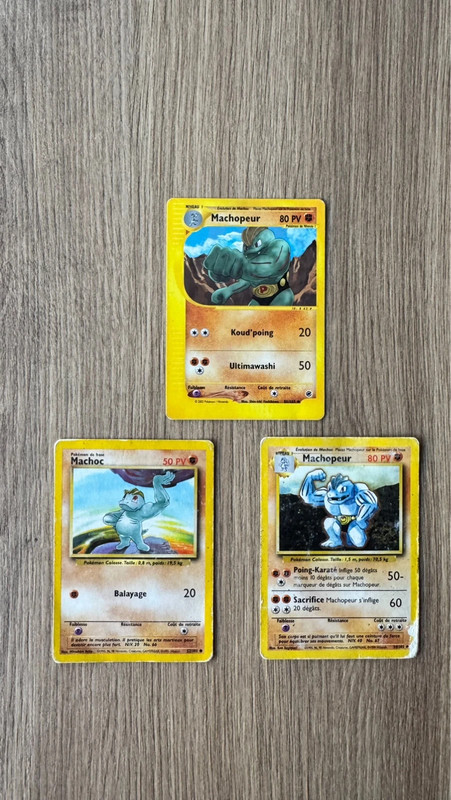 Pokémon : lot cartes Machop / Machopeur