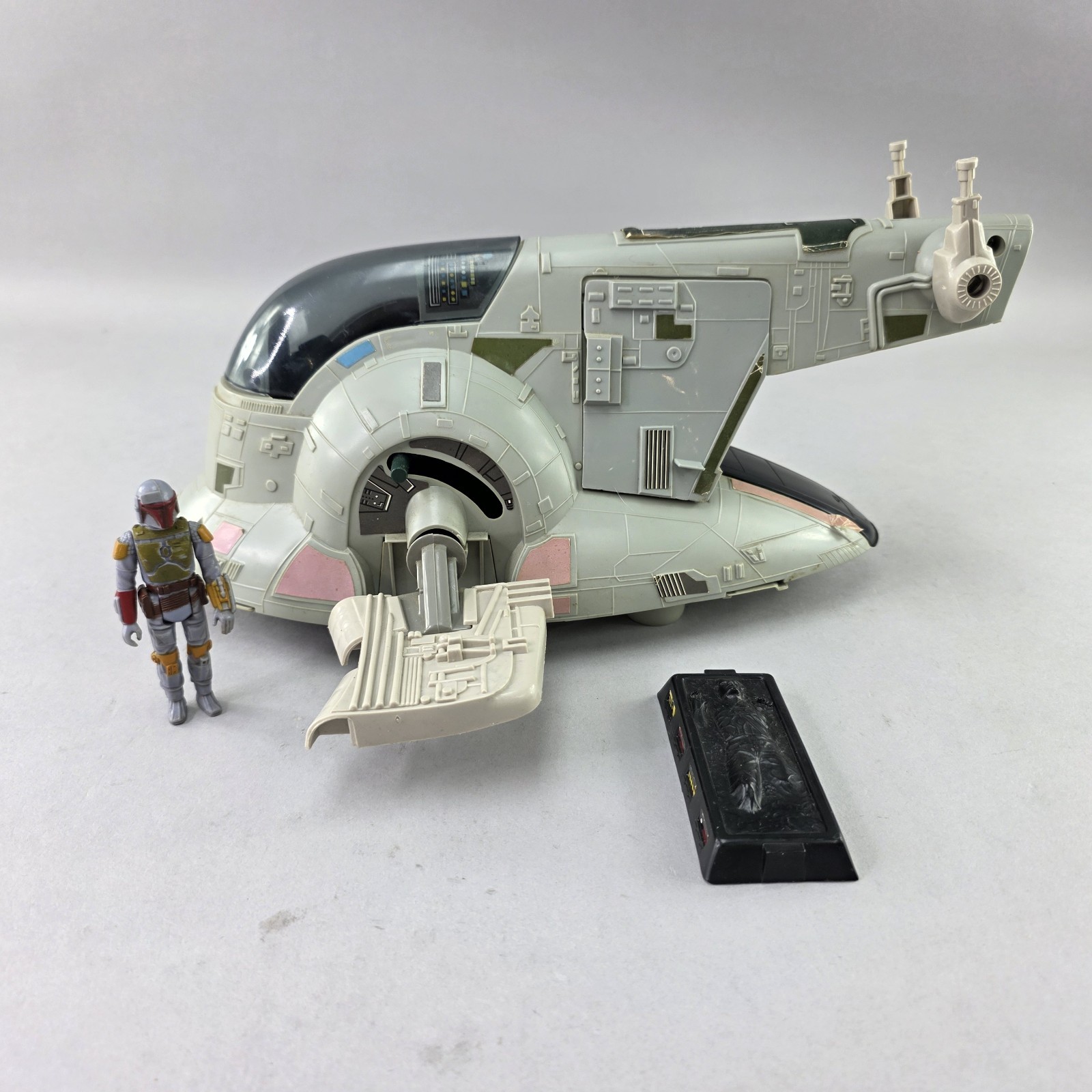 Veicolo vintage Star Wars Boba Fett Slave 1 astronave 1981 100% completo Kenner