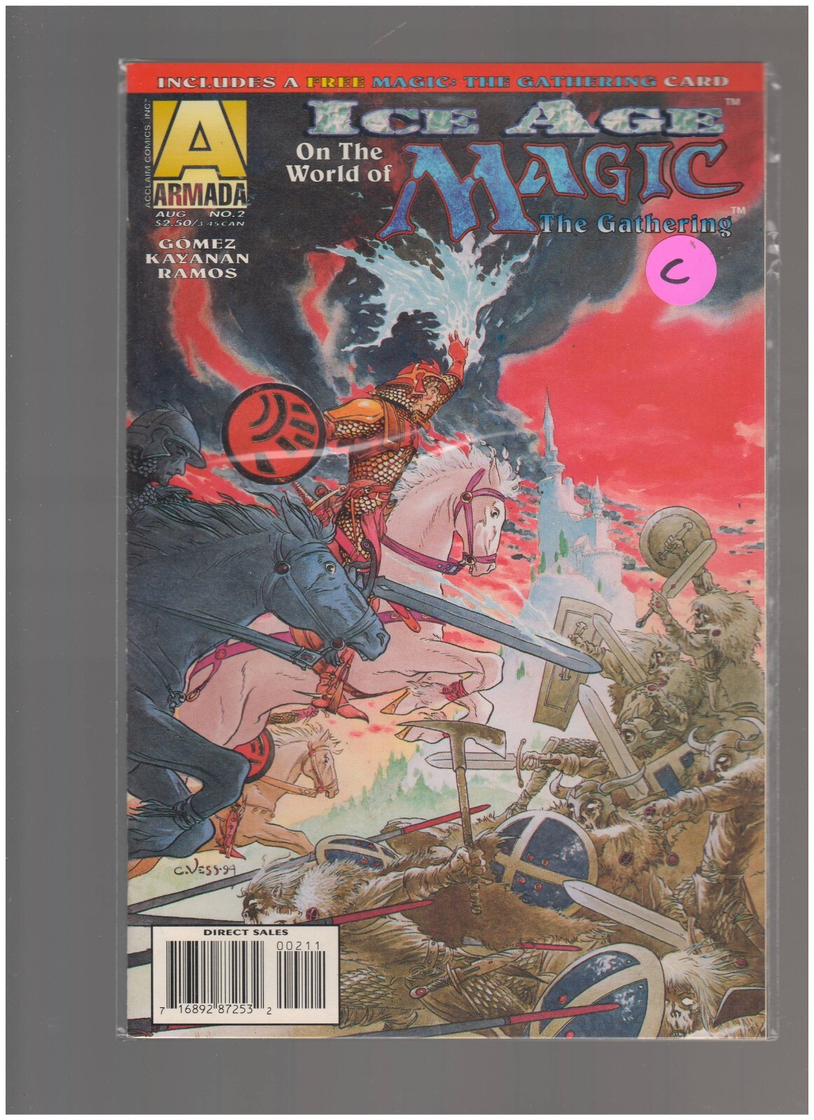 L'era glaciale: sul mondo della magia il raduno #2 con carta fumetto Armada 1995 C. Vess