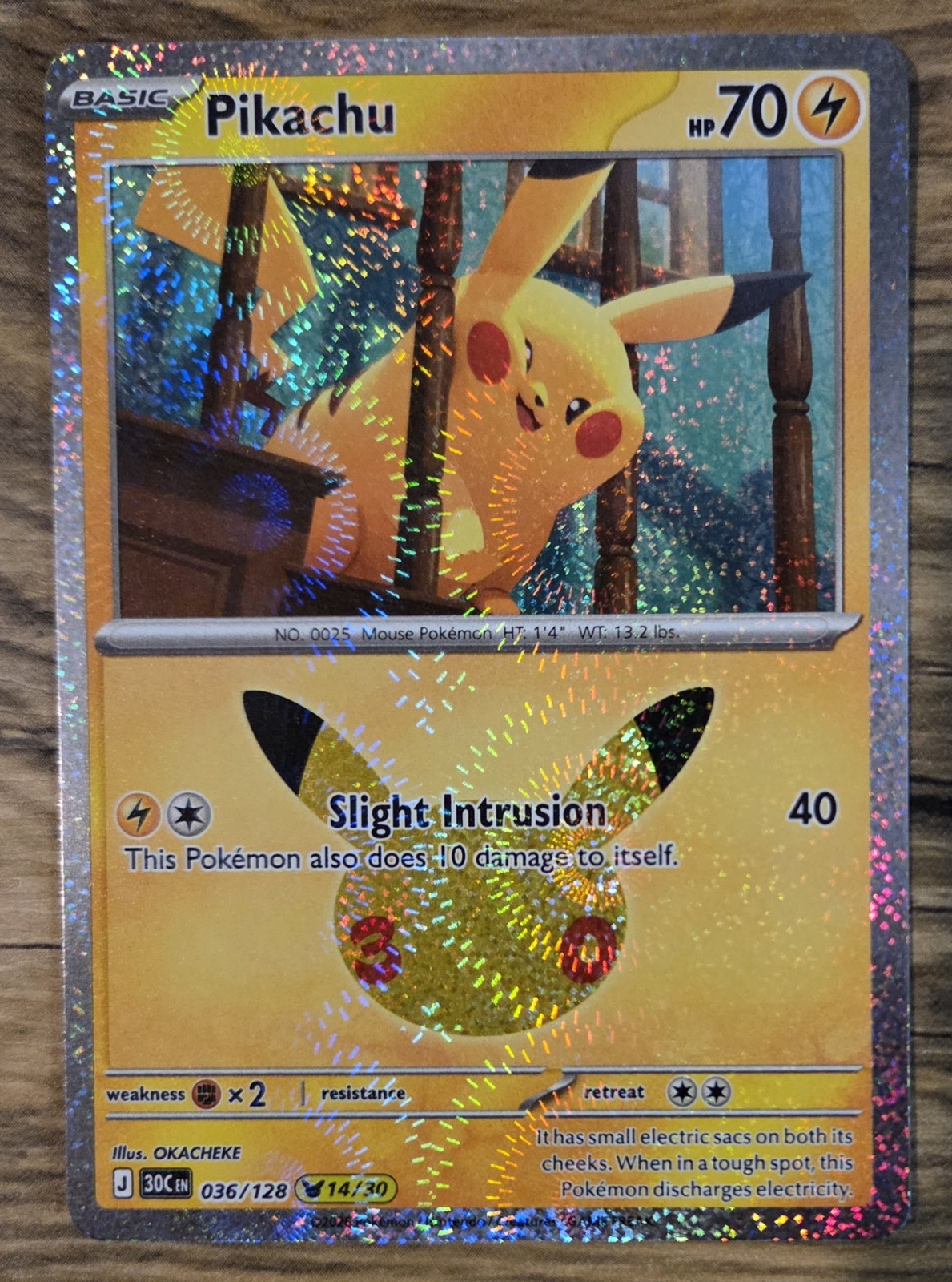 Pikachu 30th Celebration #036/128 Holo - 14/30 - Near Mint