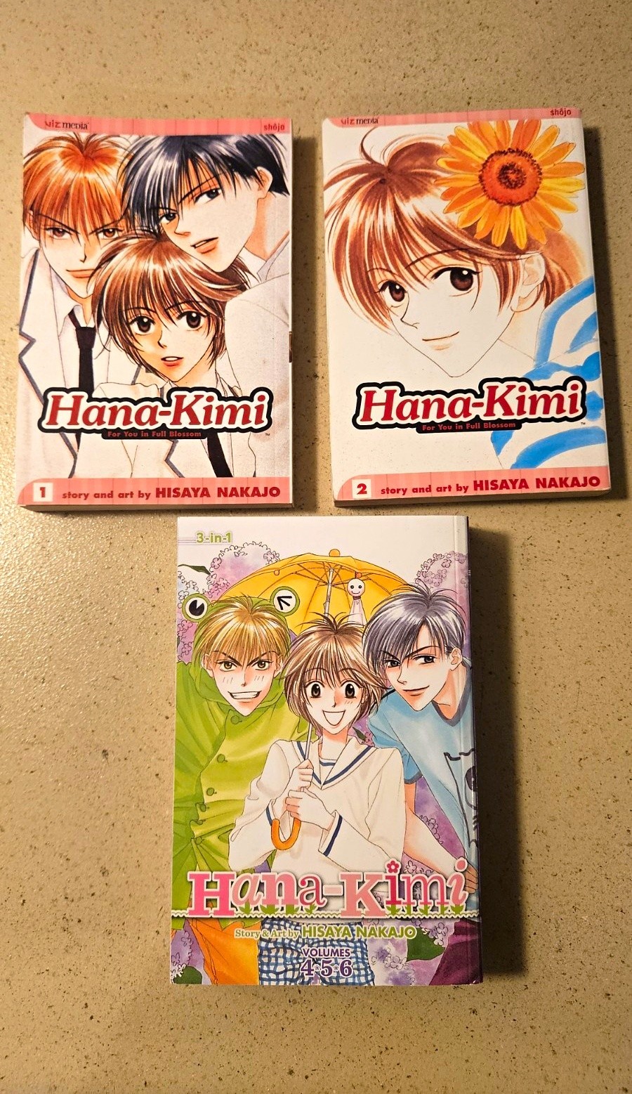 Lotto manga Hana-Kimi vol 1-2 + vol 4-6 (3 in 1) di Hisaya Nakajo (inglese)