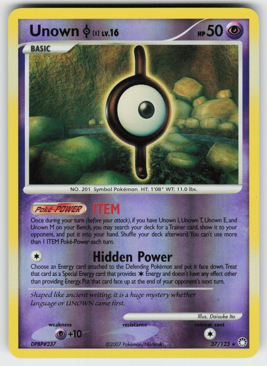 Unown [I] Reverse Holo Rare Mysterious Treasures 37/123 NM