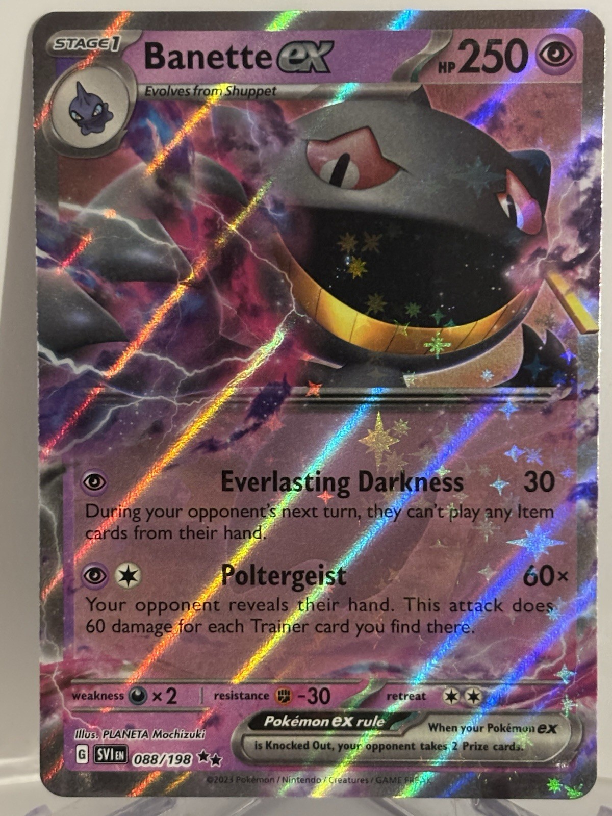 Banette EX 088/198 NM doppio raro set base scarlatto e viola 