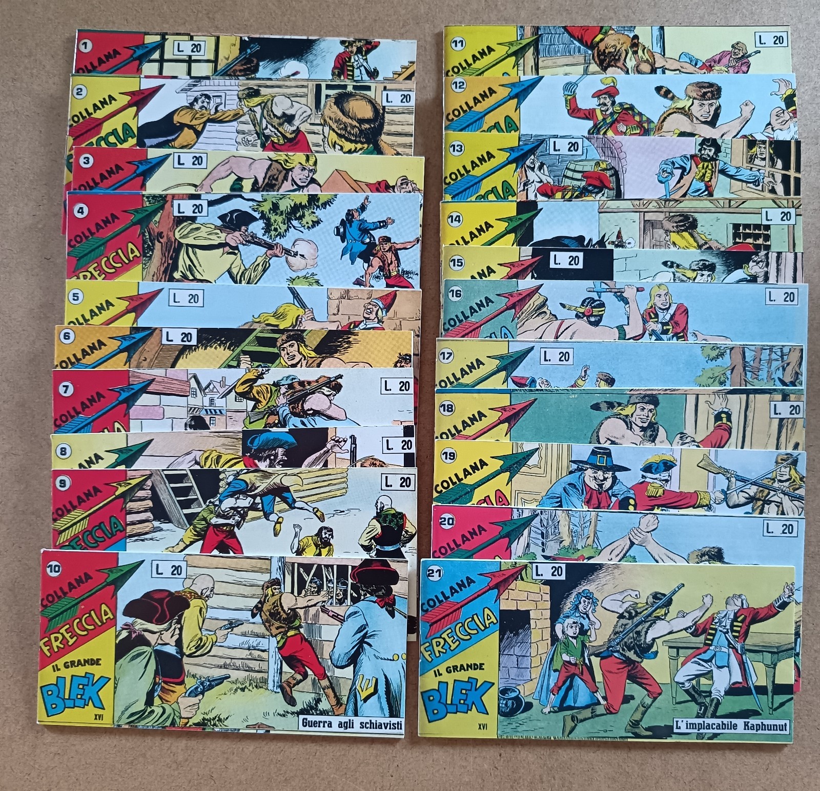 STRISCE IL GRANDE BLEK DARDO SERIE 16^ NUMERI 1 / 21 RISTAMPA ANASTATICA