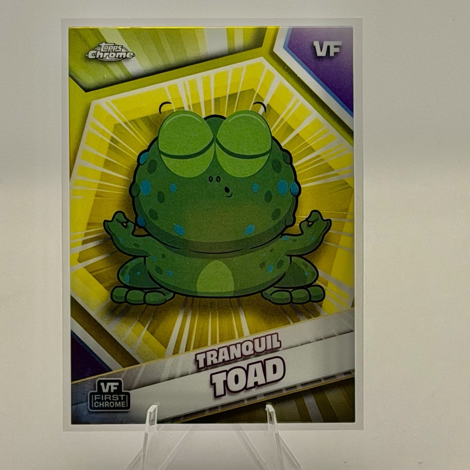 2026 Veefriends Topps Chrome TRANQUIL TOAD 179 Giallo Rifrattore Blaster VF TCG