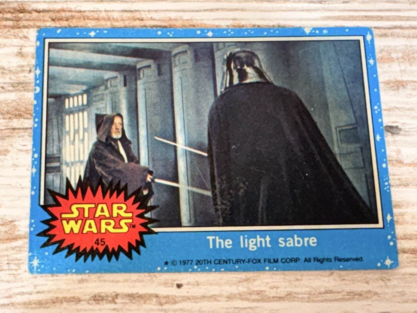 Carta Topps Star Wars Serie 1 1977 #45 La sciabola leggera Trading Card