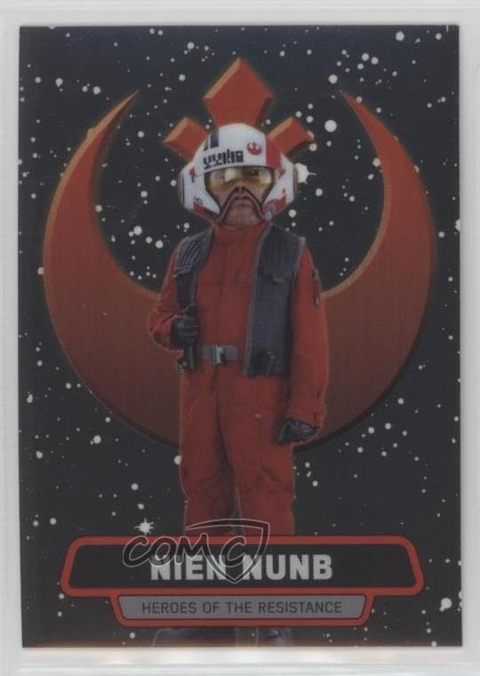 2016 Star Wars: The Force Awakens Chrome Heroes of Resistance Nien Nunb #16 0z5