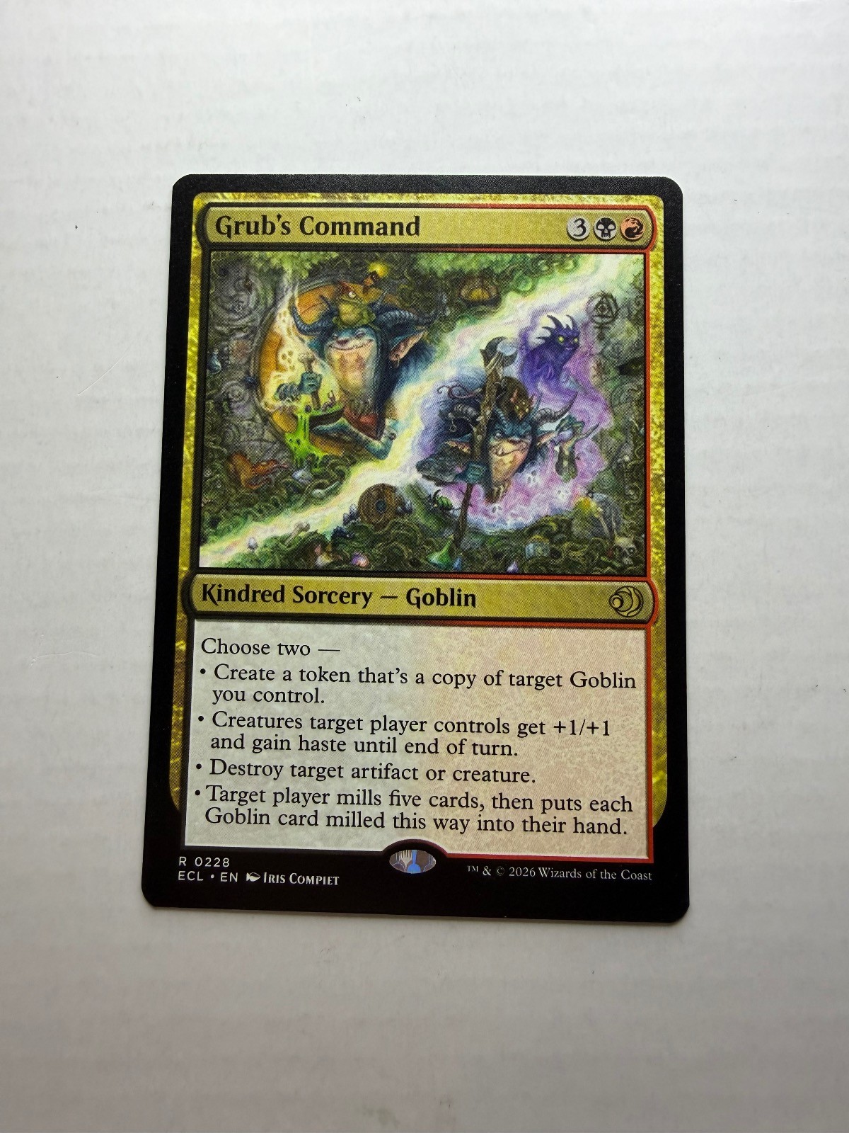 Grub's Command 228 raro Lorwyn Eclissed Magic: The Gathering leggermente giocato