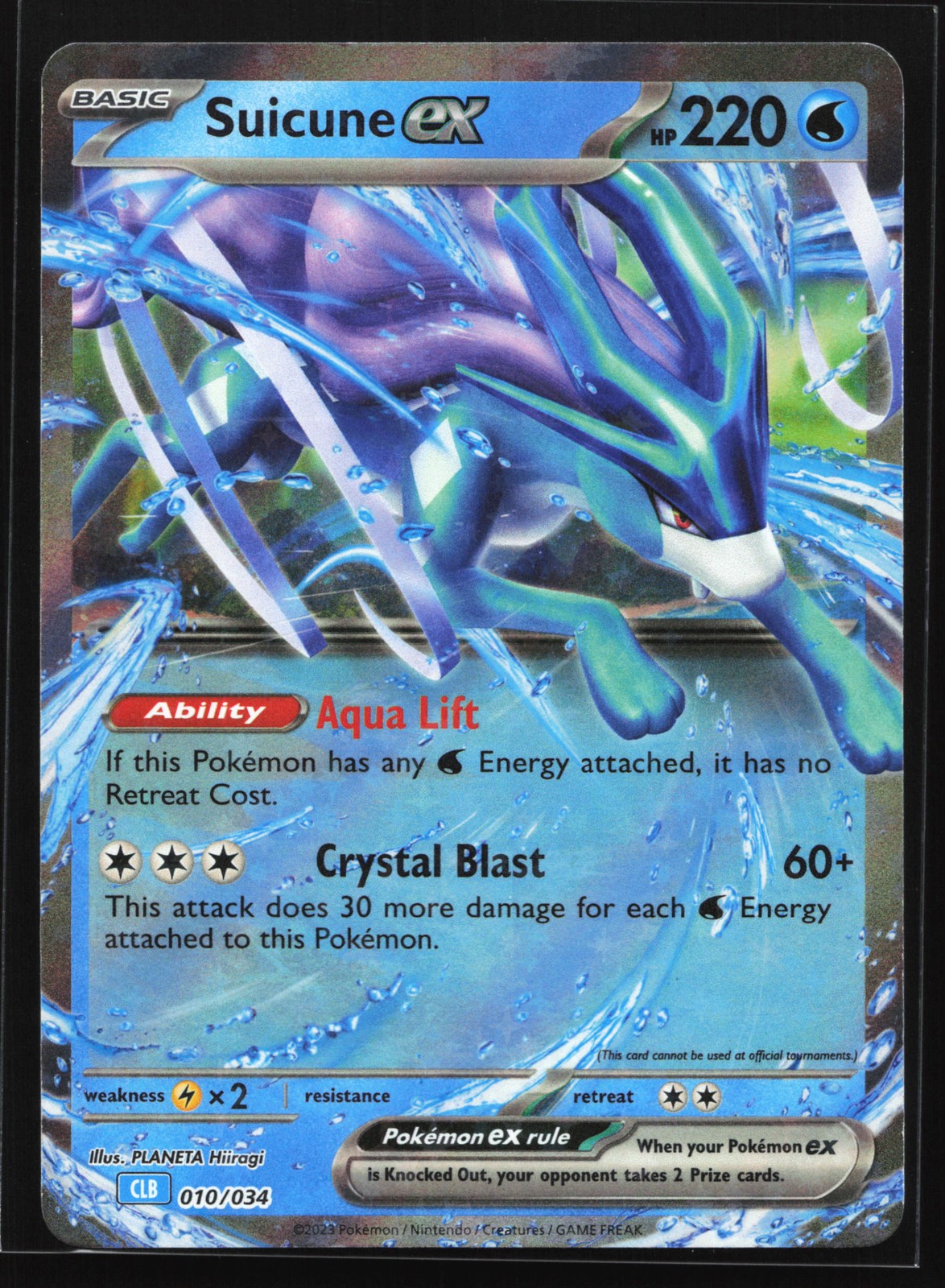 Carta Pokemon Suicune ex 010/034 TCG Classic Holo