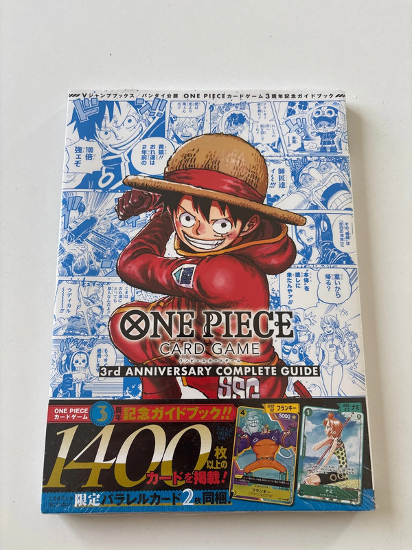 One piece 3ed anniversary complete guide + nami promo card - franky promo card