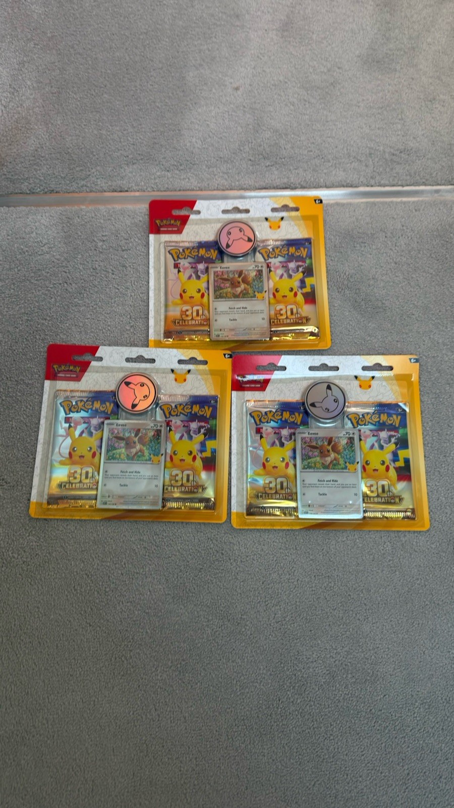 X3 Pokémon TCG 30th Anniversary Blister 2pk Eevee | New & Sealed | FAST SHIPPING