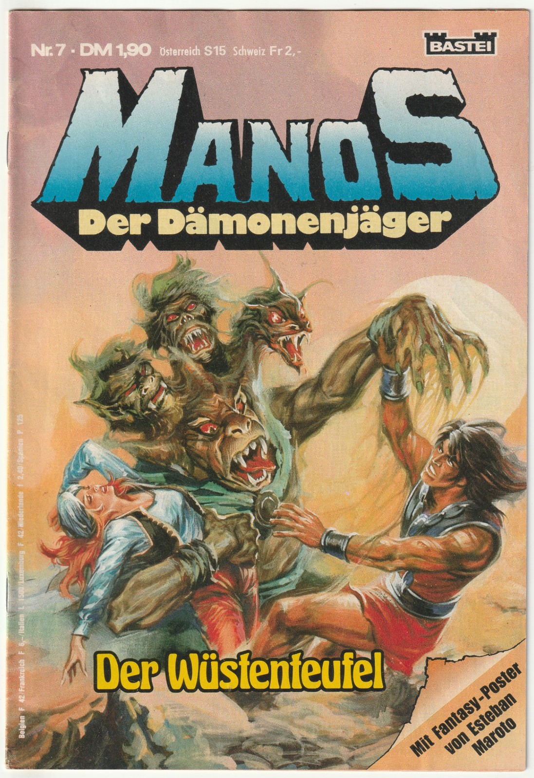✪ MANOS #7 Il diavolo del deserto senza poster, Bastei 1983 COMICHEFT TOP Z1