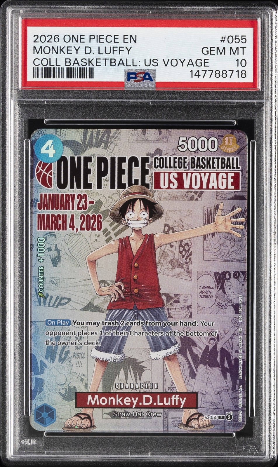 2026 ONE PIECE PROMOS #055 MONKEY D. LUFFY PSA 10