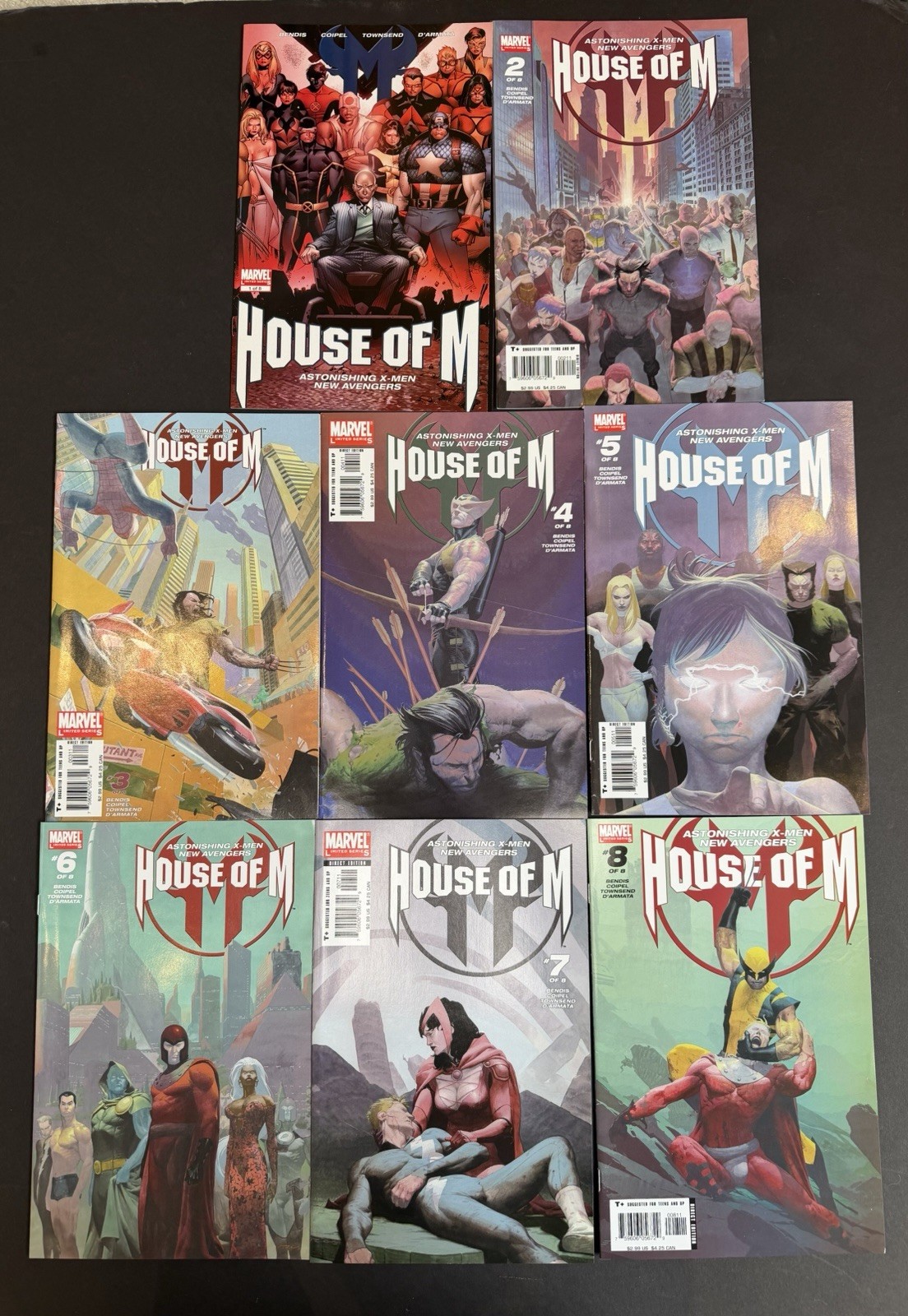 Marvel Comics House of M (2005) #1-8 Complete Set Comic Book Lot, Bendis
