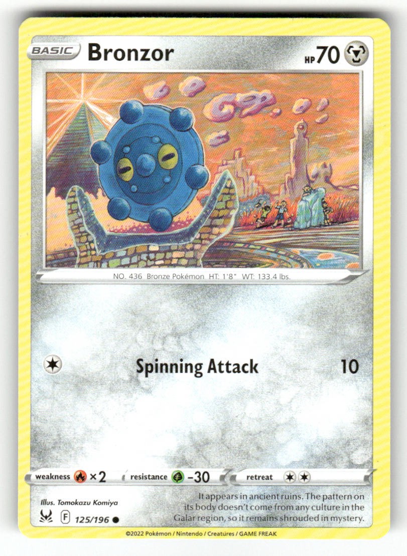 Bronzor 125/196 Pokemon comune origine perduta leggermente giocato