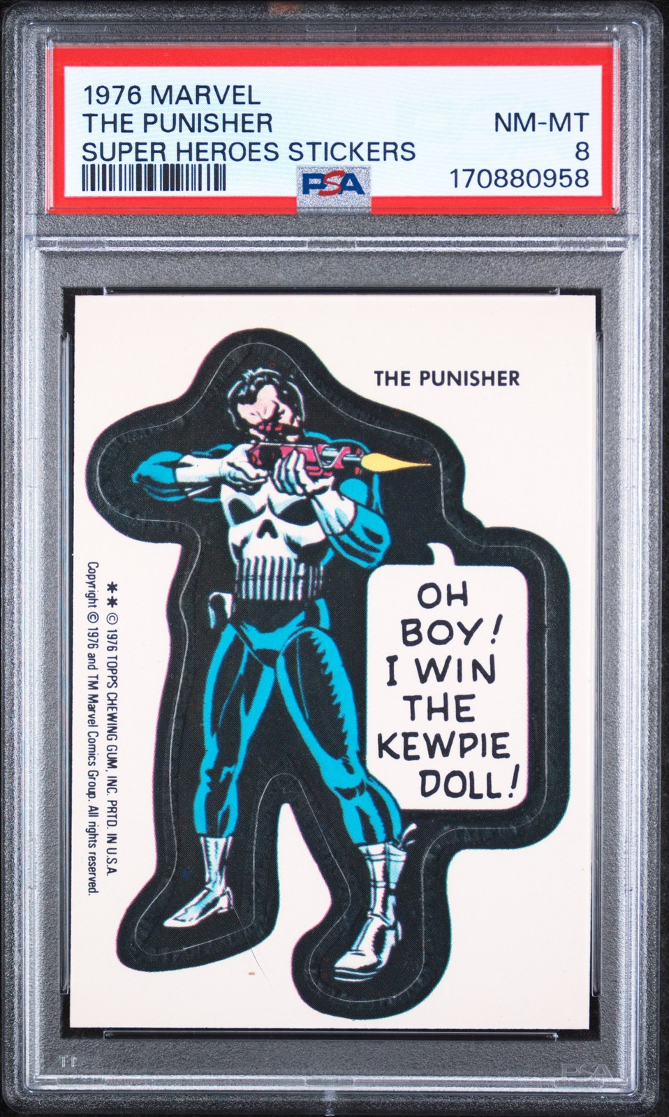 1976 ADESIVI SUPER EROI IL PUNITORE PSA 8