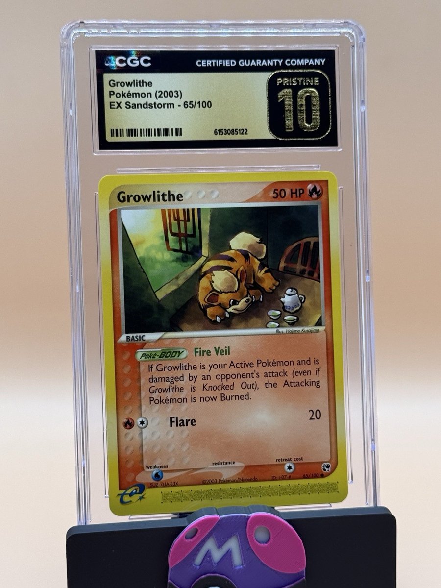 Growlithe Ex Sandstorm 65/100 CGC Pristine 10
