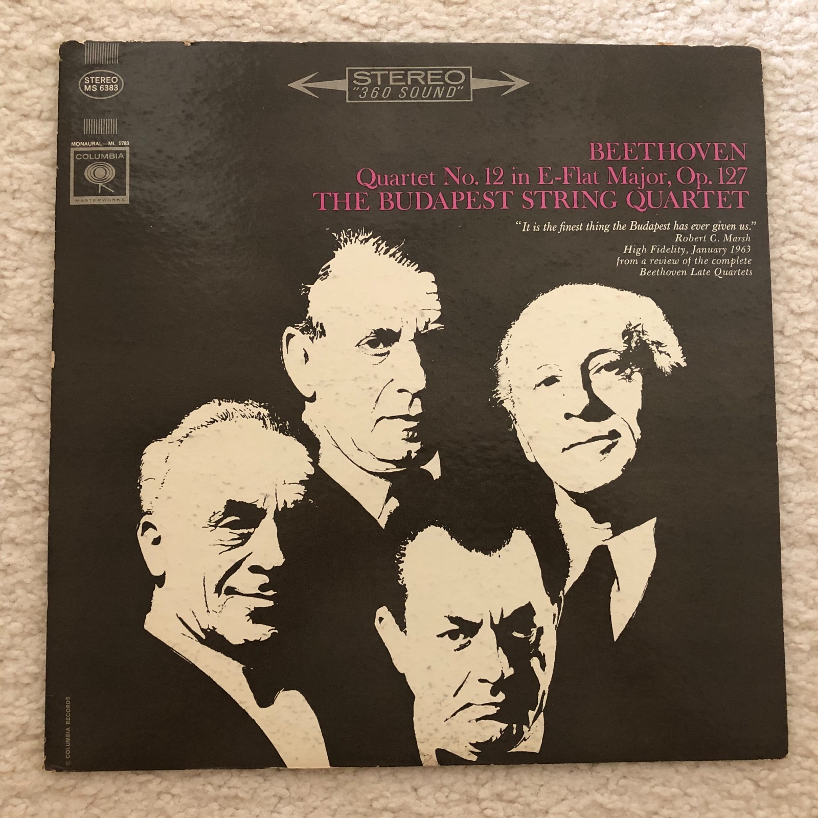 Columbia MS 6383     Beethoven  Quartet No.12 ,    The Budapest String Quartet