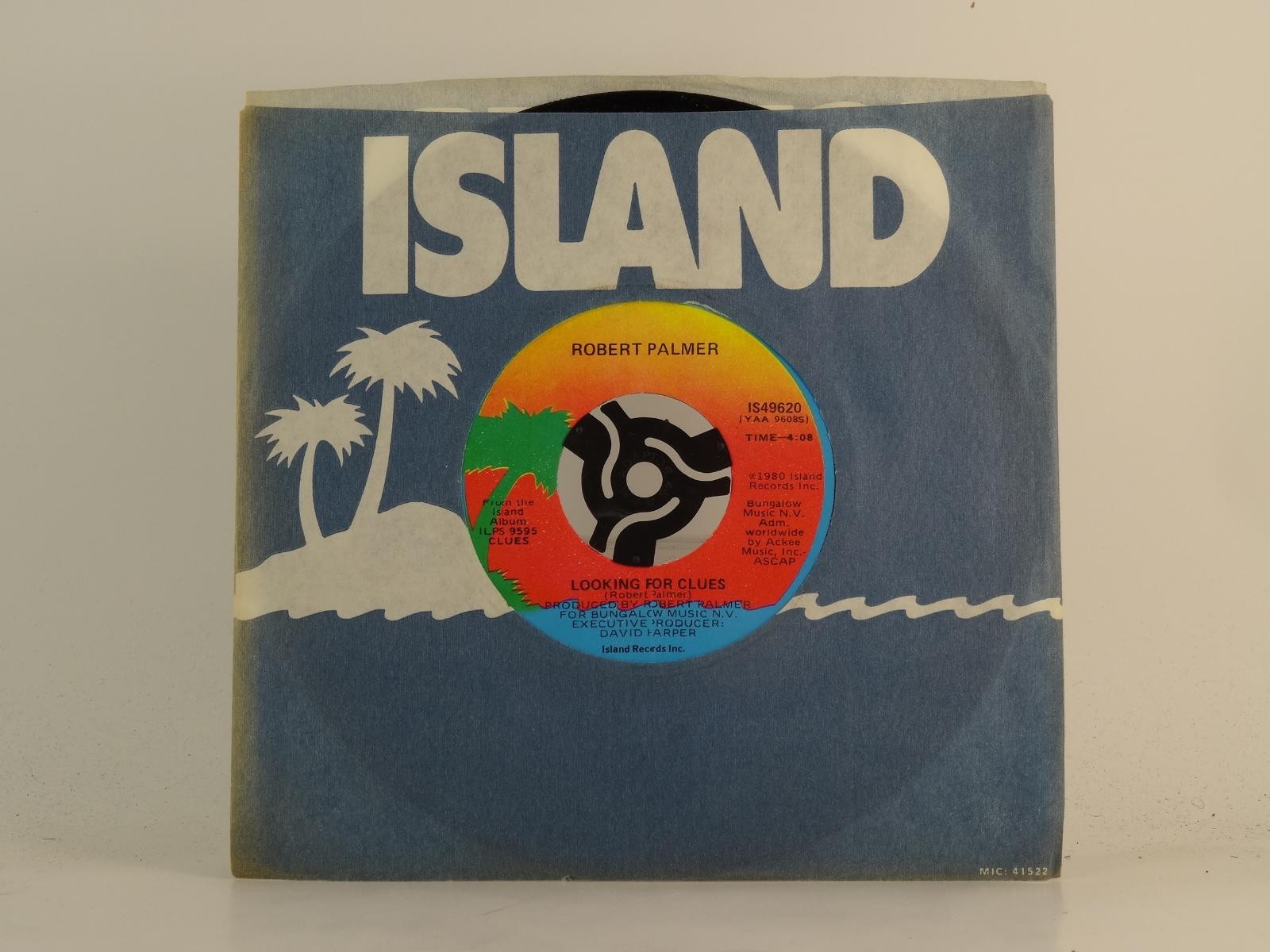 ROBERT PALMER LOOKING FOR CLUES (78) 2 Track 7" Single including Company Sleeve 