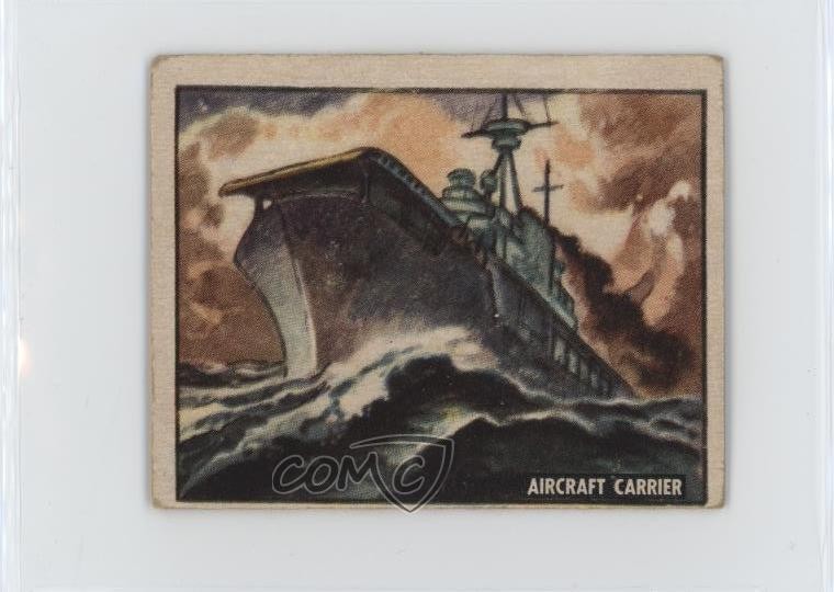 1950 Topps Freedom's War Arsenal of Democracy Aircraft Carrier (Tan Back) 1b4a