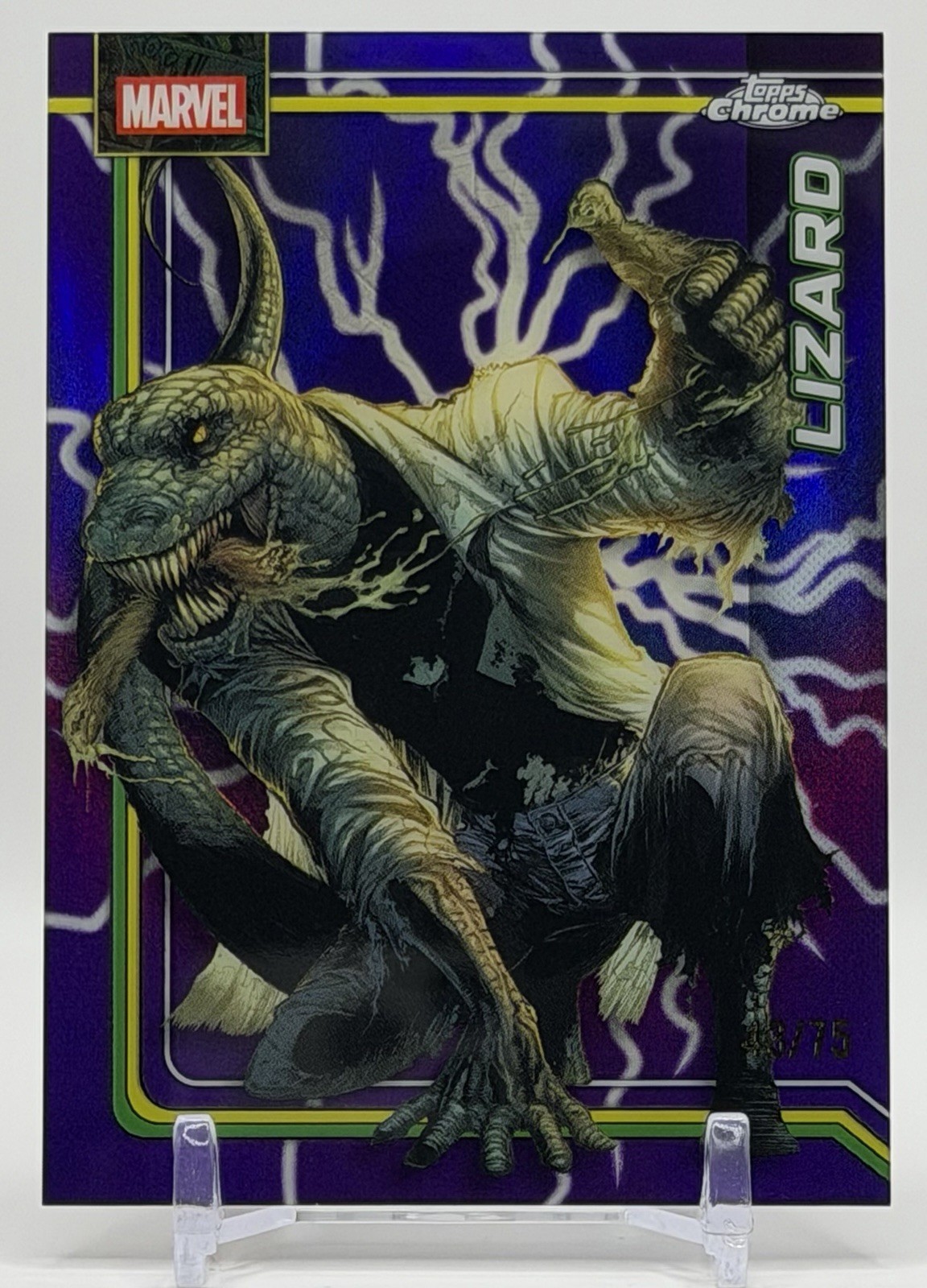 Lizard 2026 Topps Chrome Marvel #69 Storm’s Purple Lightning rifrattore /75