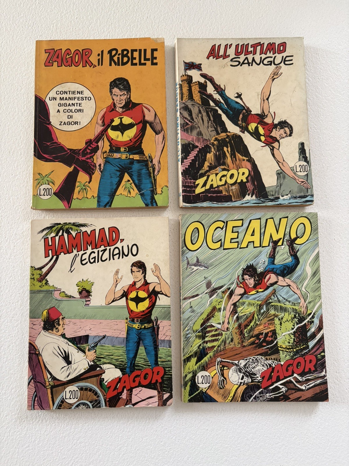 ZAGOR/ZENITH- LOTTO 4 FUMETTI 1972/73. NUMERI 141-143-147-148