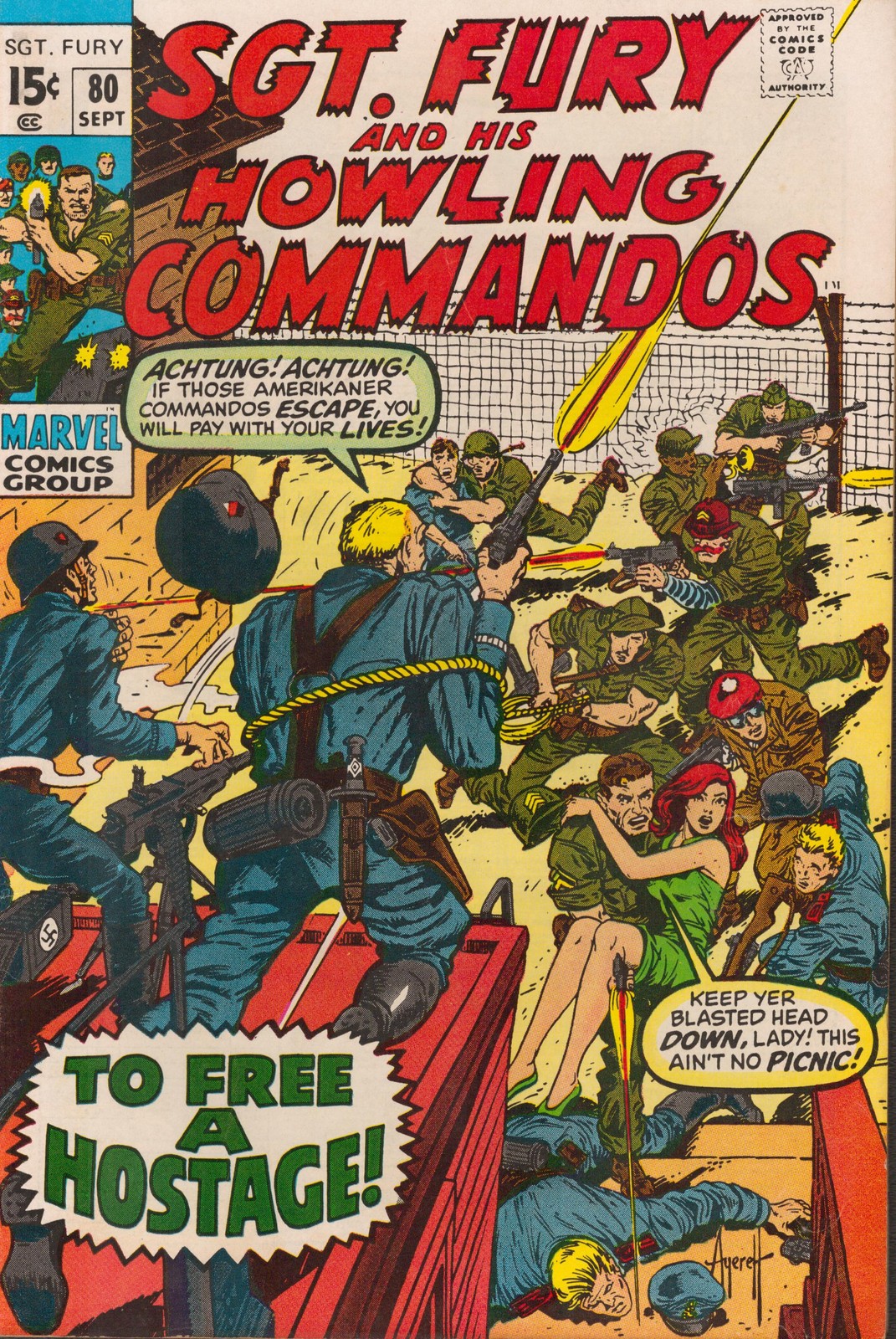 47601: MARVEL SGT. FURY #80 Fine Plus Grade