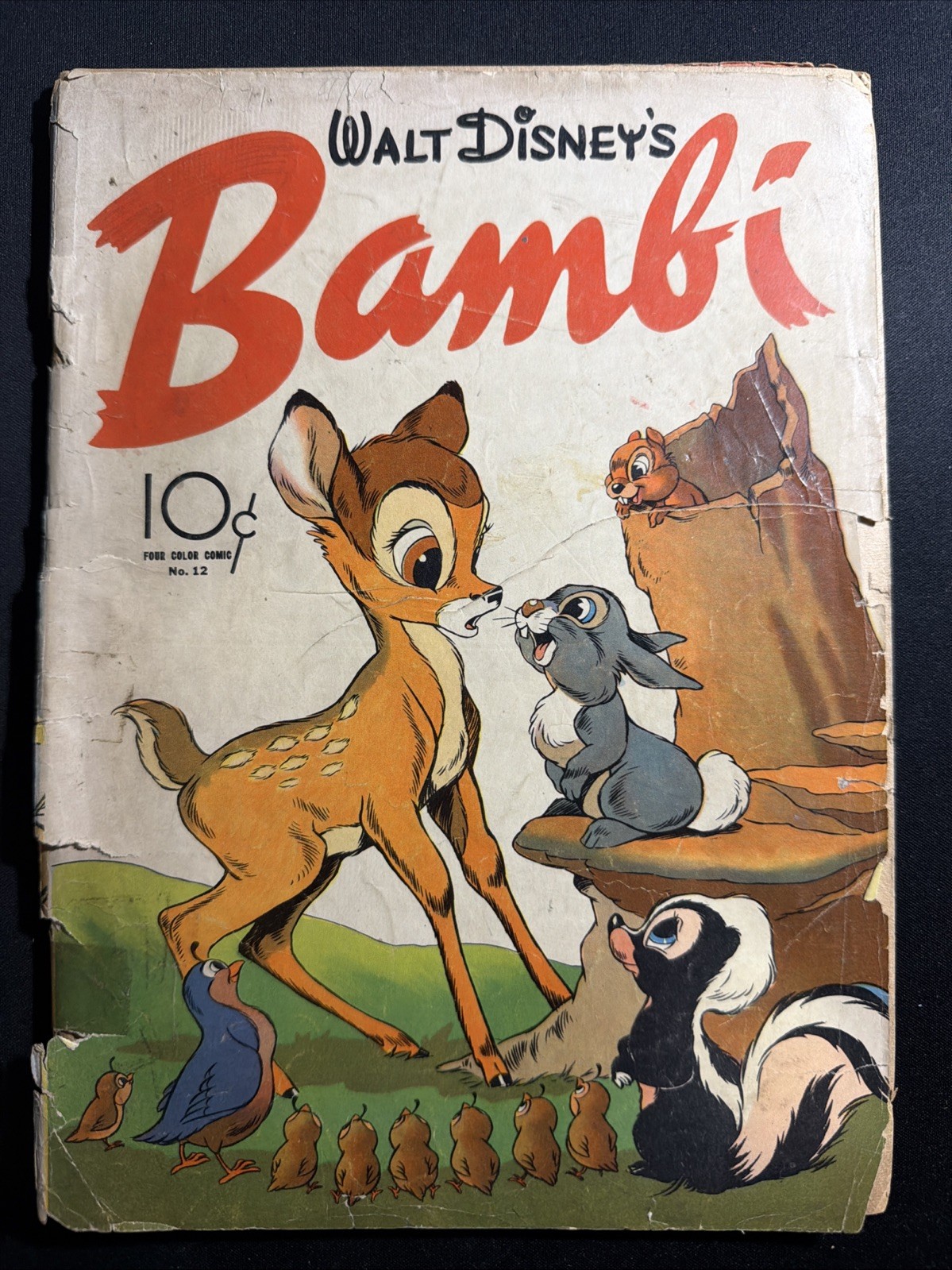 FOUR COLOR COMICS #12 1942 Dell Golden Age Bambi Cover Detached Fair