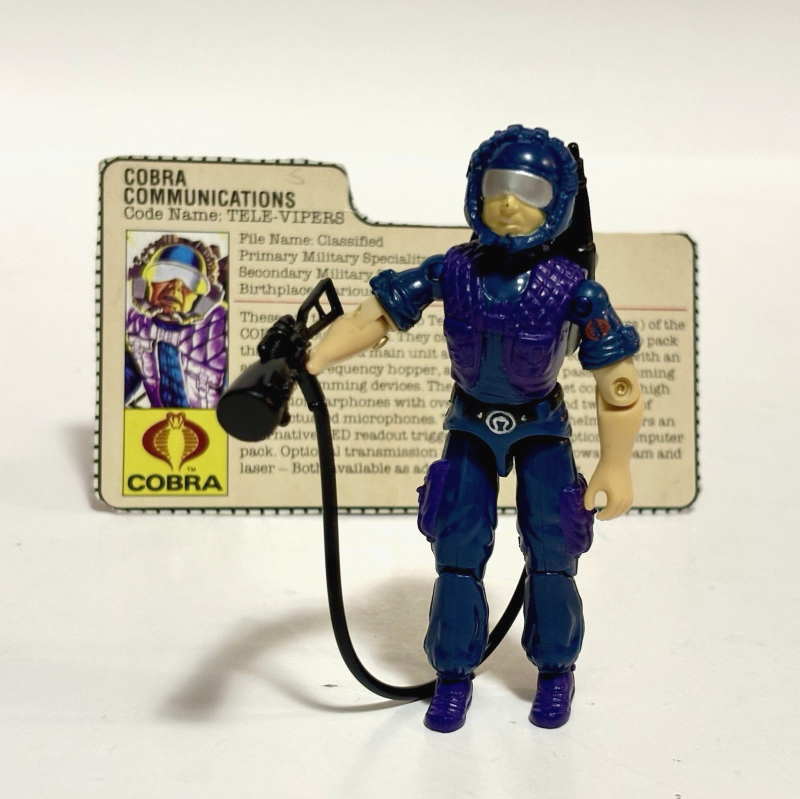GI Joe Tele-Viper v1 Cobra 1985 100% completo con scheda d'epoca ARAH Hasbro