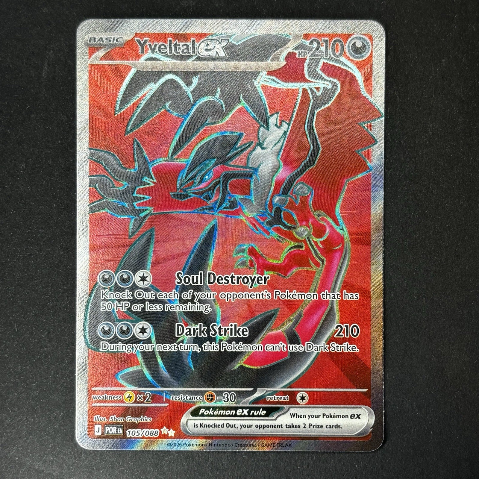 Yveltal EX 105/088 Full Art Holo ultra rara ordine perfetto