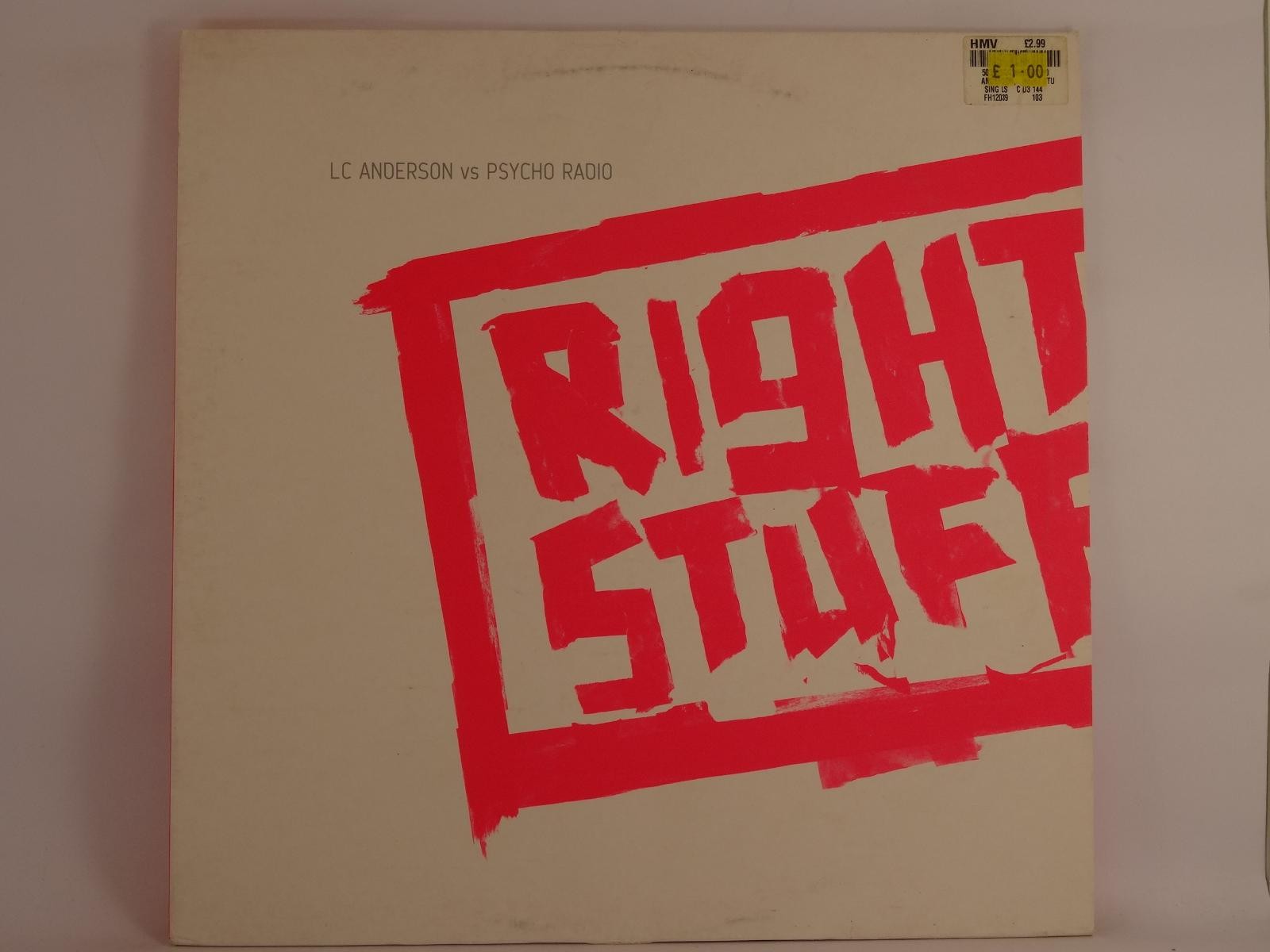 LC ANDERSON VS PSYCHO RADIO RIGHT STUFF (157) 3 Track 12" Single plus Picture Sl