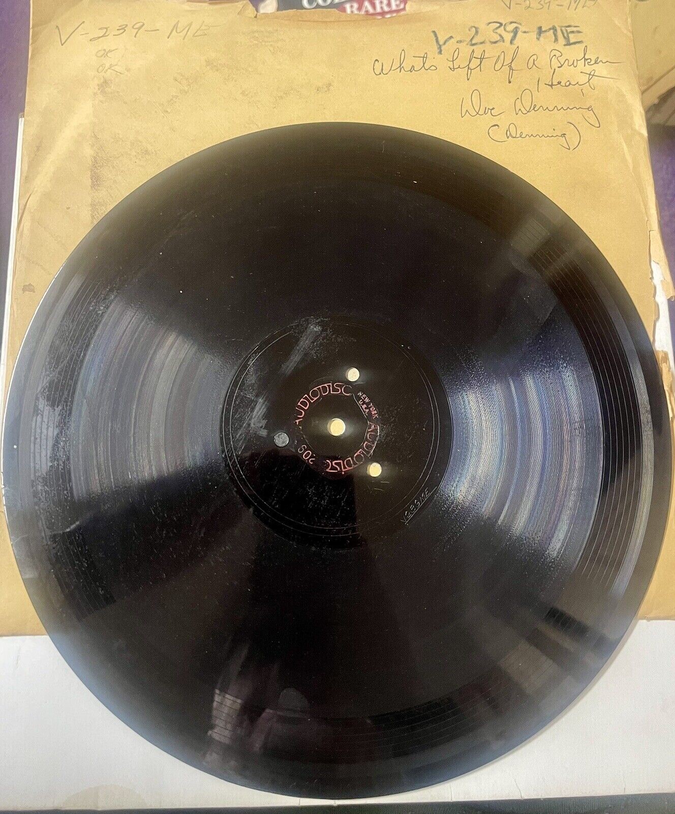 Doc Denning 1946 COUNTRY Singolo 78 RPM 12" Acetate Near Mint