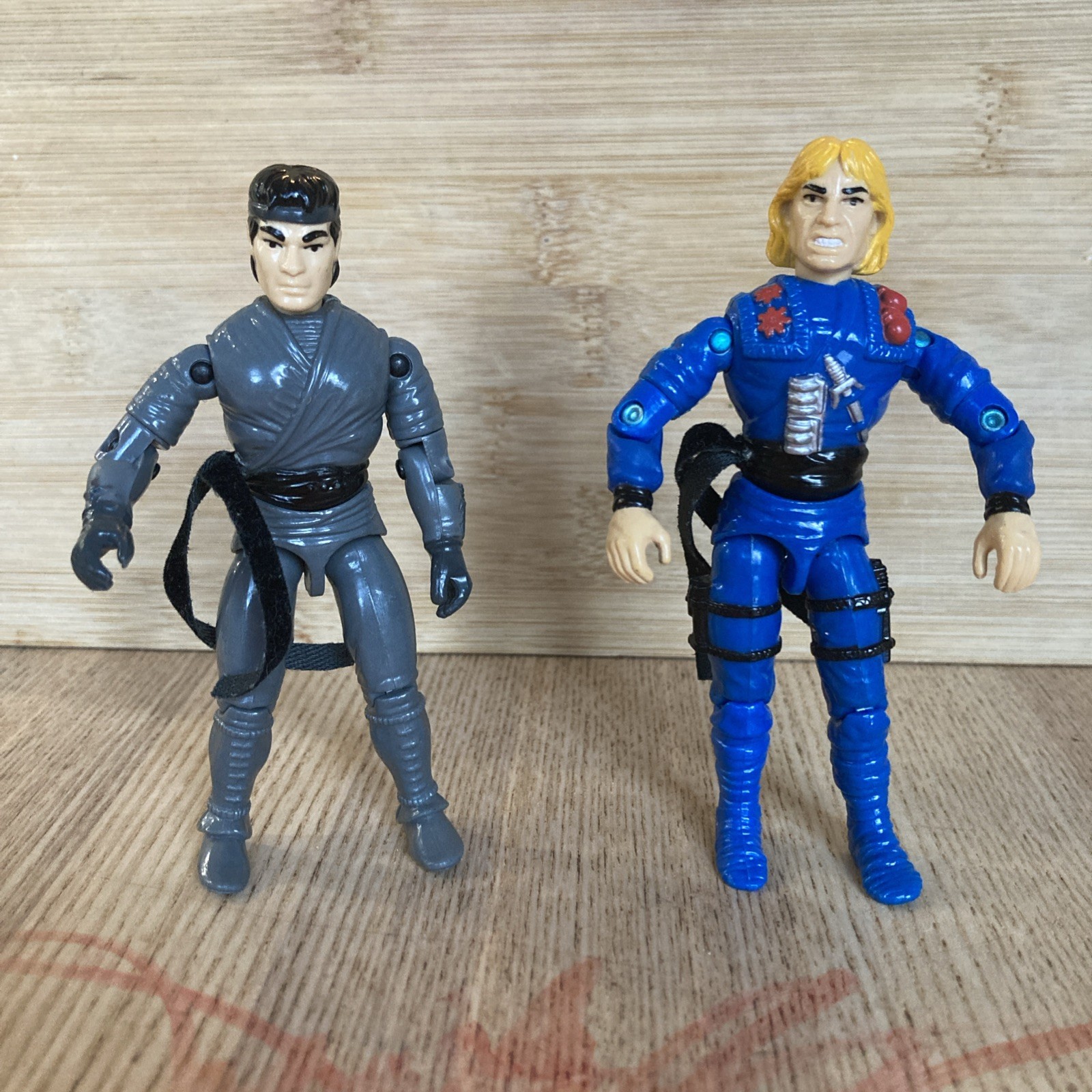 1993 GI Joe Street Fighter Blue Ken Masters & Grey Ryu Hasbro Dragon Fortress