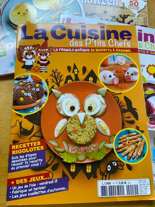 Lot de cinq  magazines de recettes enfants