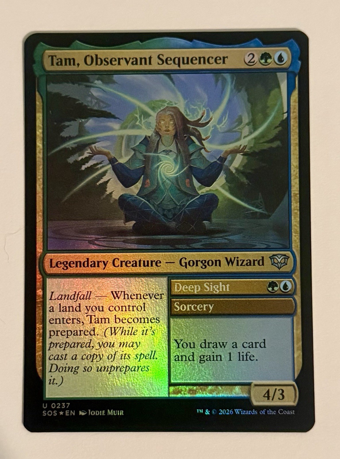x1 Tam, Sequencer Osservante/Deep Sight FOIL SOS Secrets Strixhaven MTG 237 1x