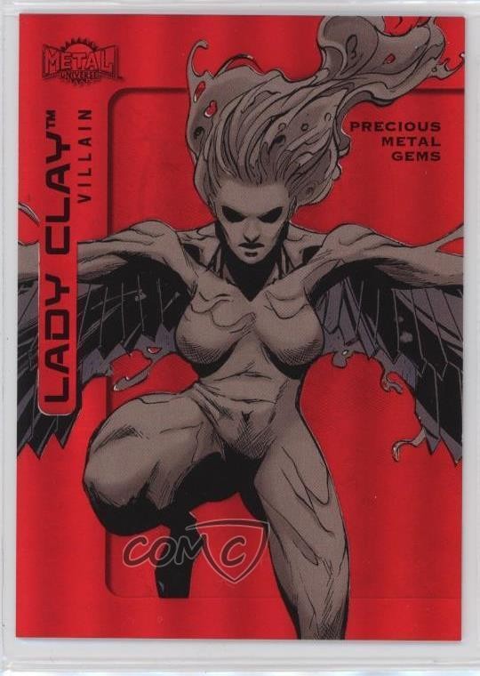2025 Skybox Metal Universe Batman High Series PMG Rosso 46/100 Lady Clay #128 0rb9
