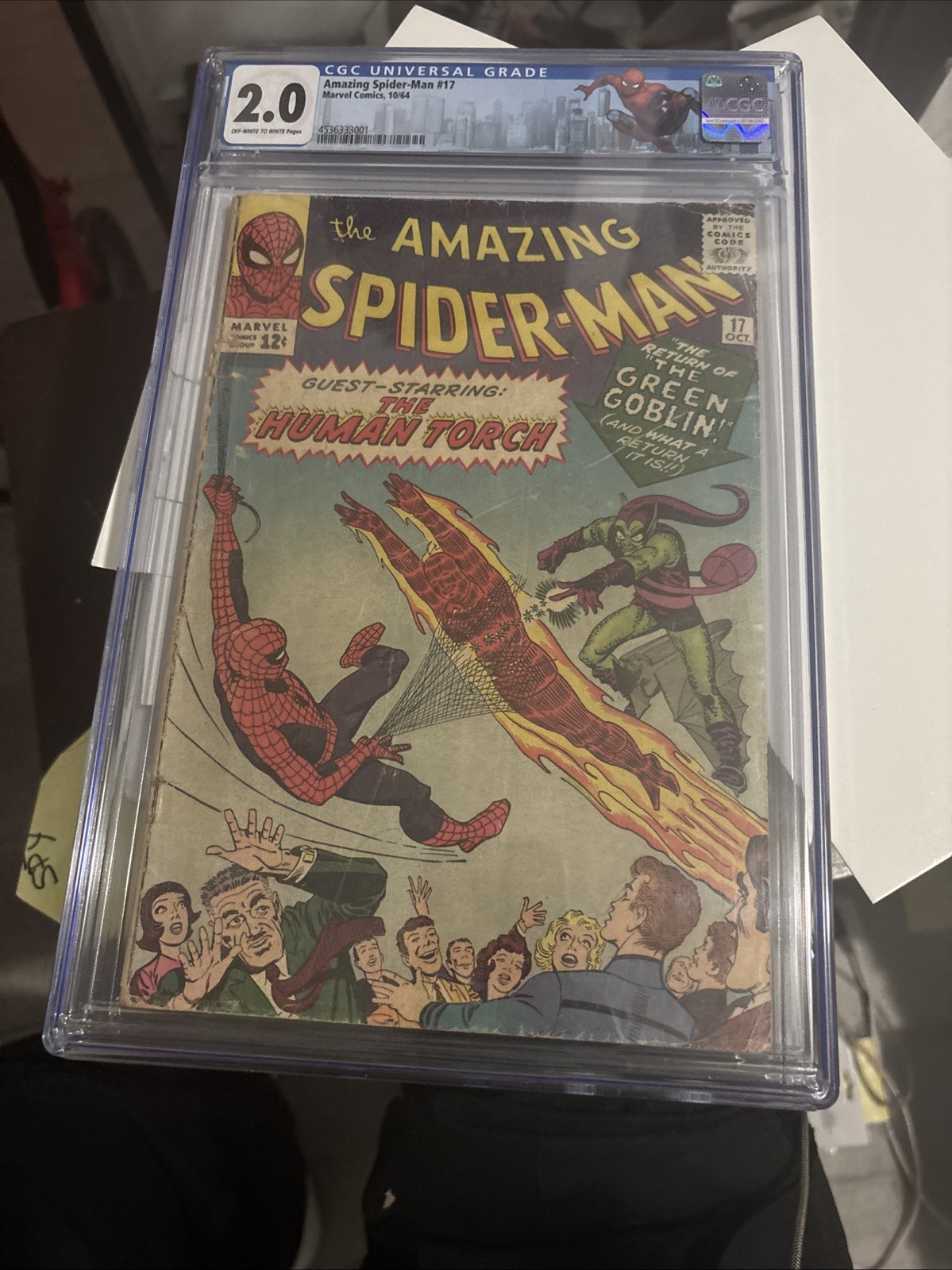 AMAZING SPIDER-MAN #17 CGC 2.0 / 2° FOLLETTO VERDE TORCIA UMANA - MERAVIGLIA!