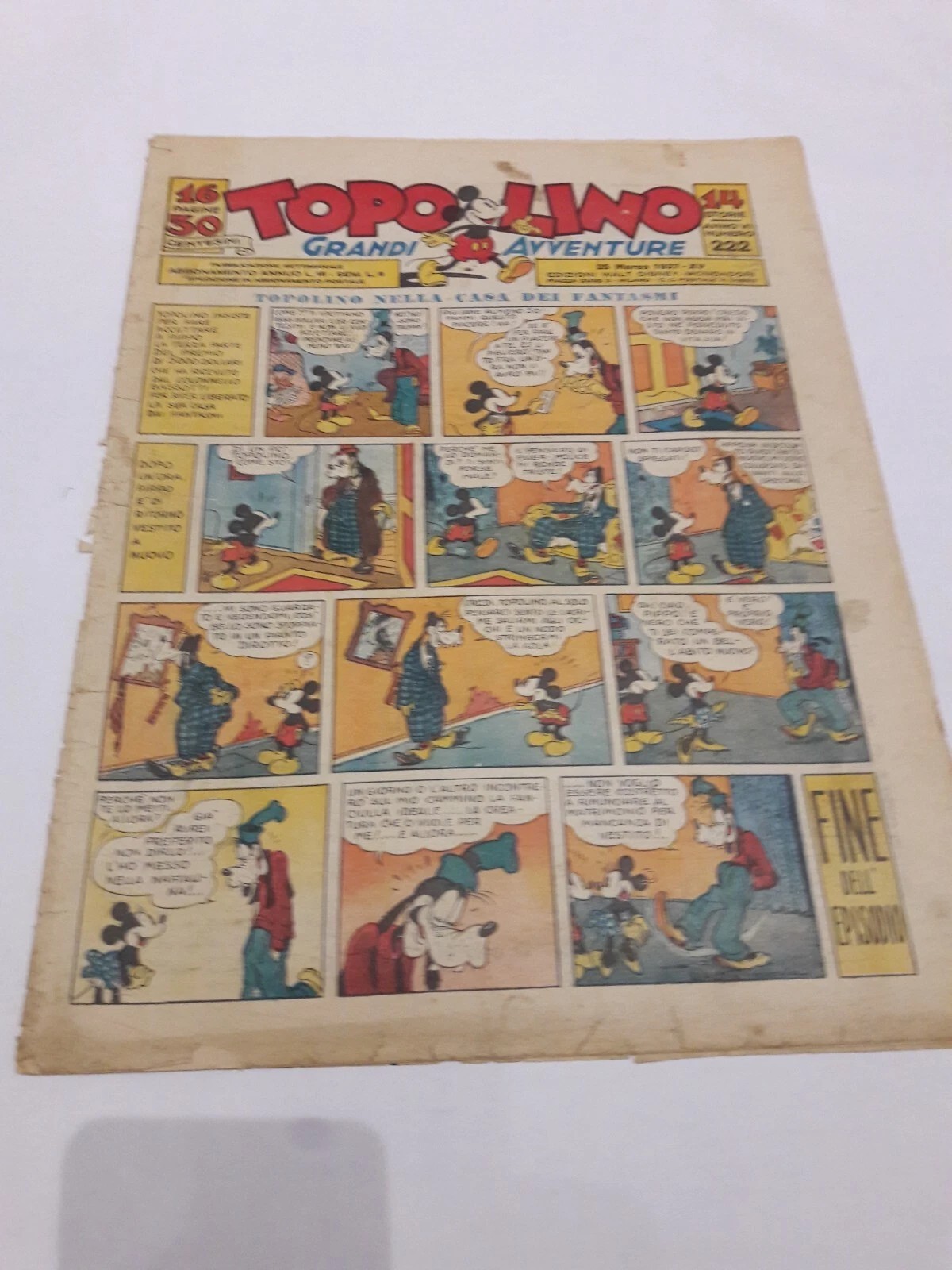 TOPOLINO Giornale n. 222 del 25 marzo 1937 Mondadori Originale !  Z42